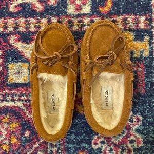 Suede Shearling Lined kids moccasin